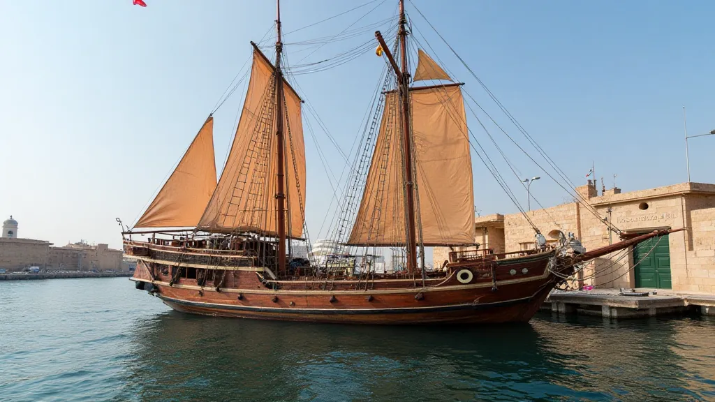 Restored Bahariya boat at a port