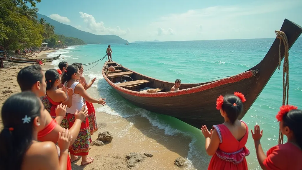 Balinese boat launching ceremony