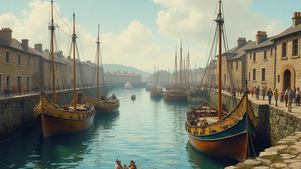 Breton fishing harbor with Topaz boats