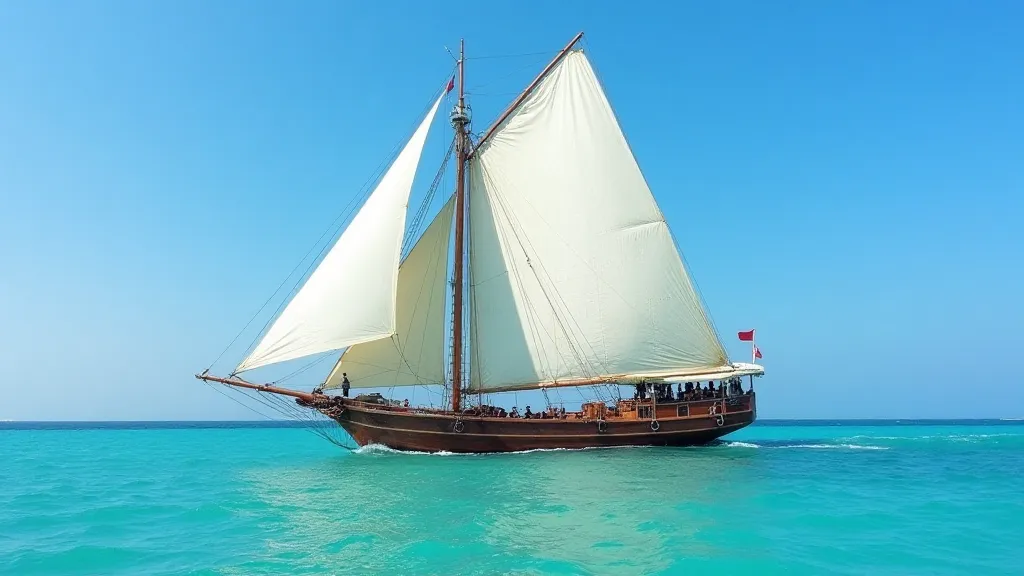 Traditional dhow sailing on the ocean