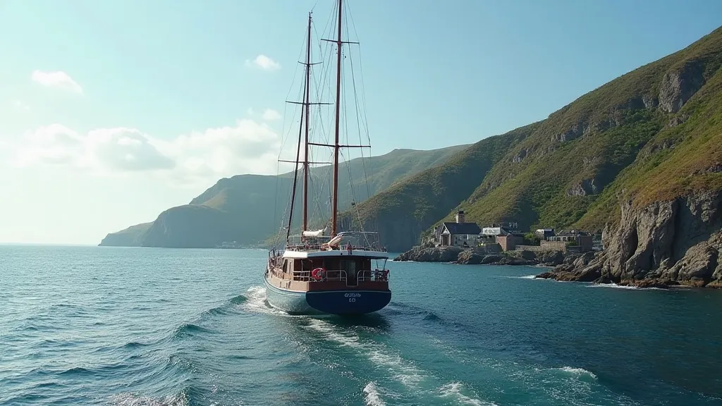 Ferrocene boat sailing on the Atlantic