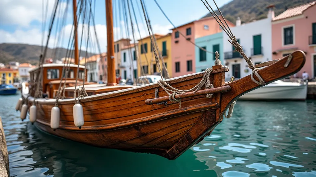 A Goleta boat in a Canarian harbor