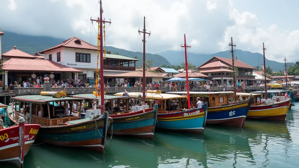 Perahu Pinisi in a harbour