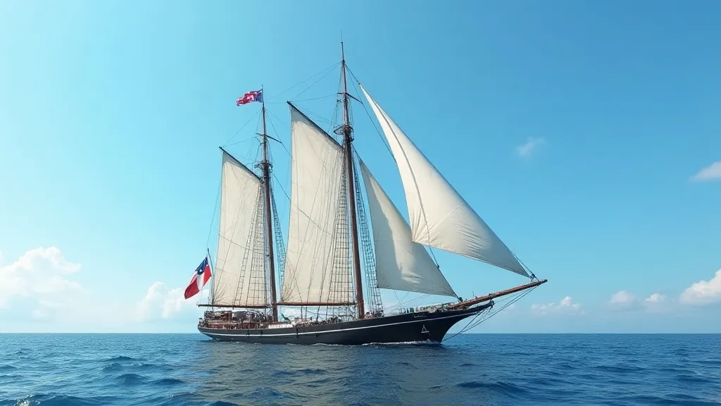 Perahu Pinisi sailing on the ocean