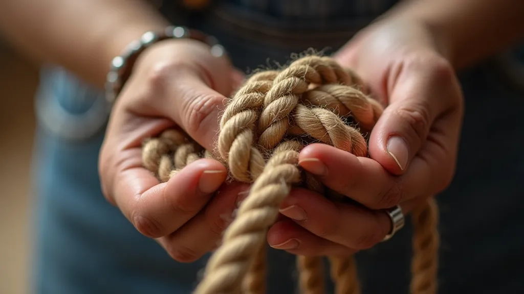 Traditional wooden rope knot